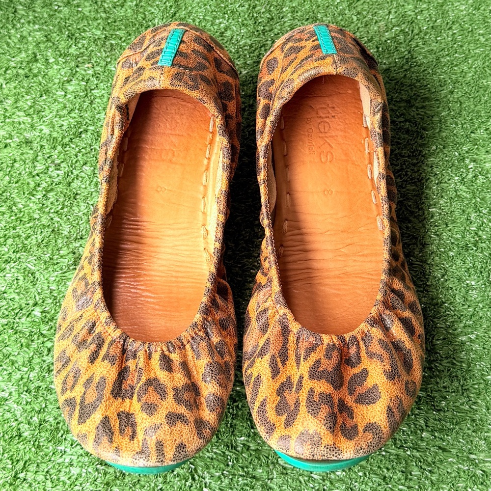 Tieks By Gavrieli Leopard Print Leather Women’s Flat Shoes - Picture 2 of 11